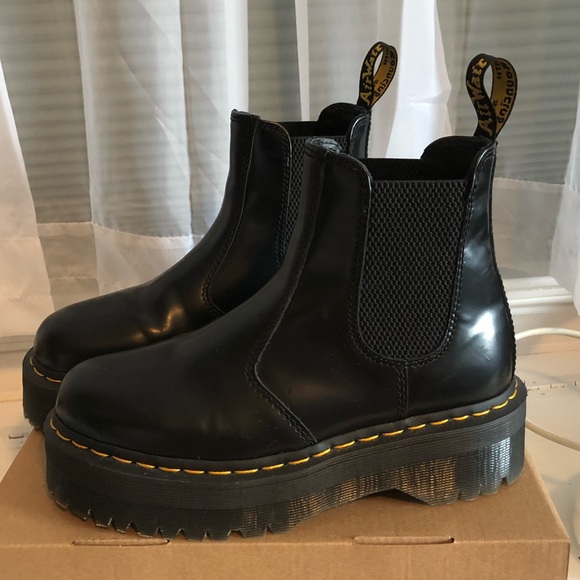 doc marten platform chelsea boots